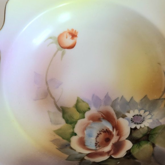 Noritake Japan hand painted porcelain trinket dish with floral design. - Picture 4 of 7